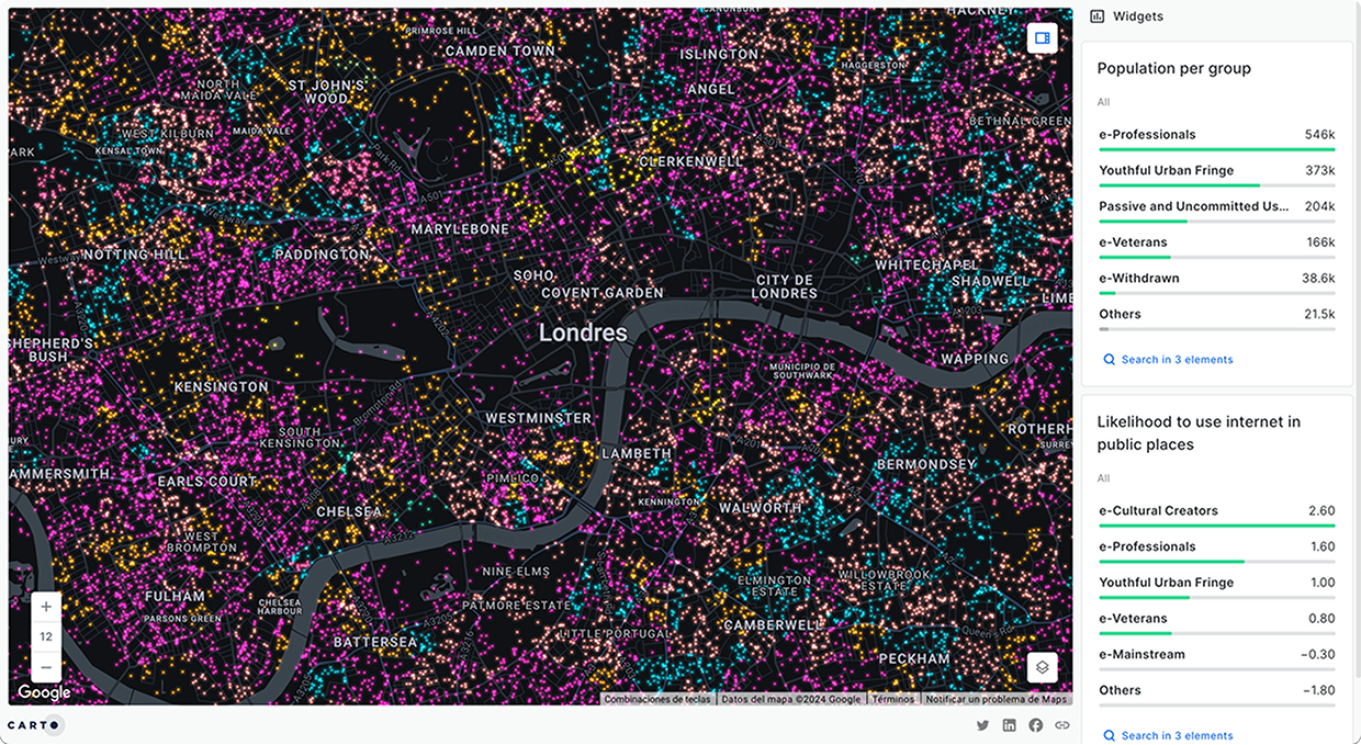 Service Availability & QoS Monitoring visual on carto