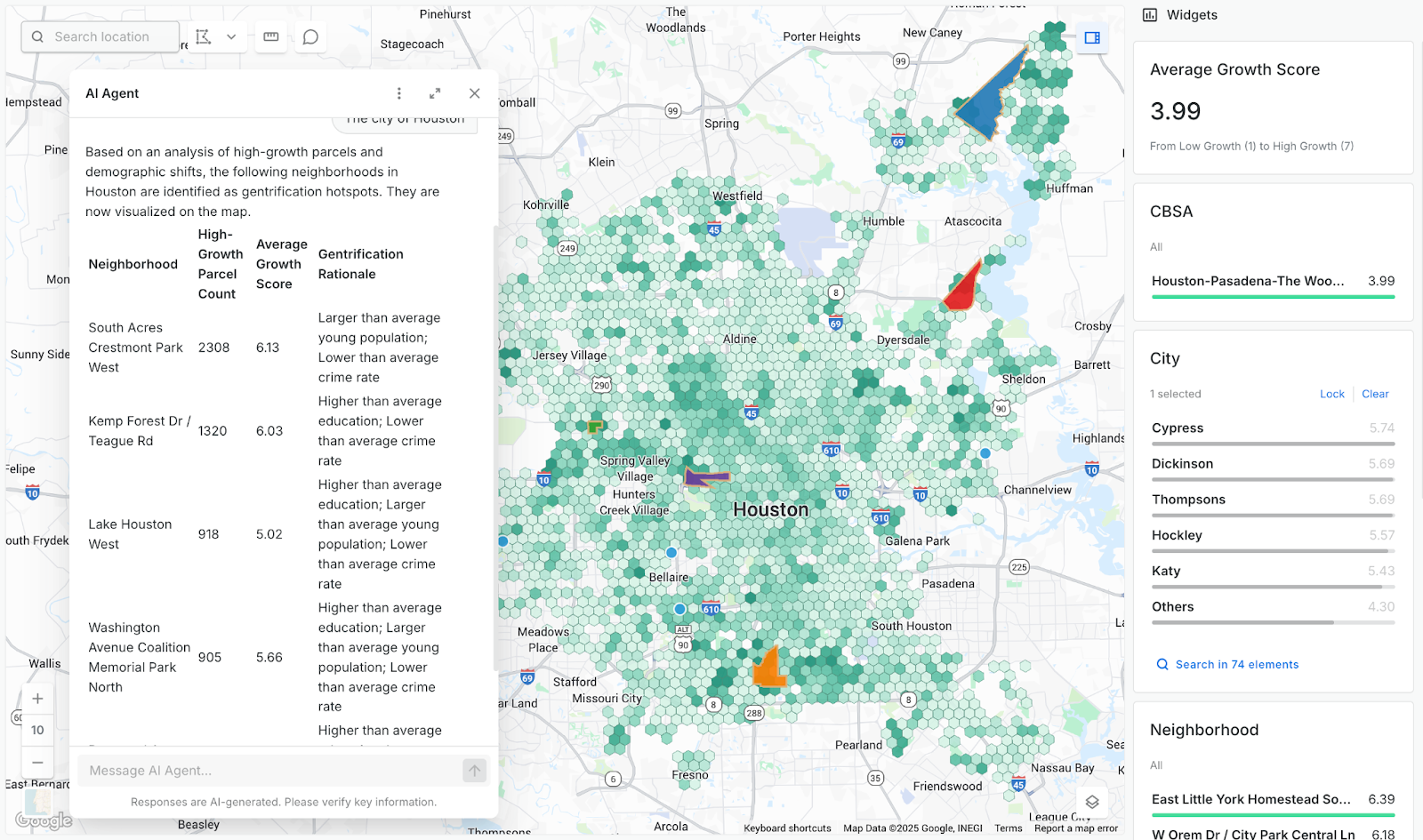 A screenshot of CARTO AI Agents